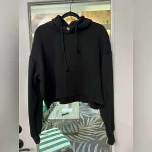 🖤NWT🖤Amazhiyu Women's Black Cropped Fleece Hoodie Size Large